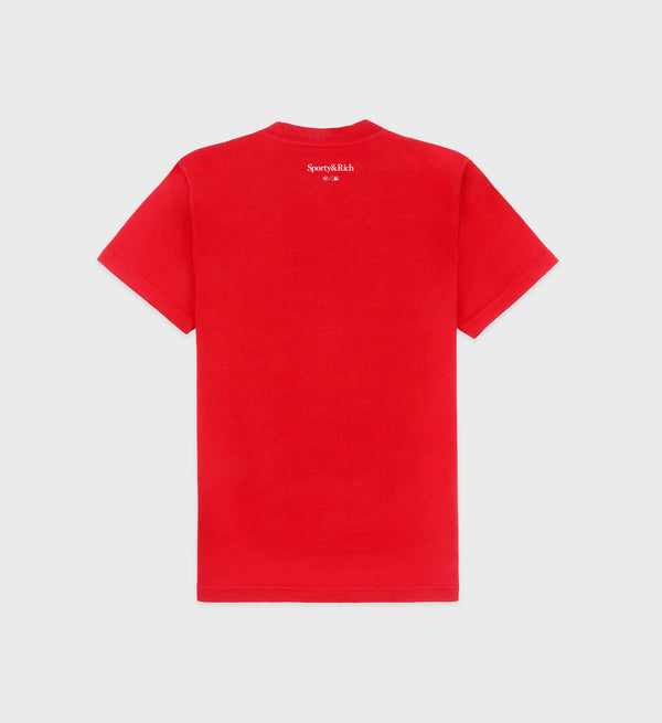 Sporty & Rich Yankees Ivy T-Shirt - Fire Red/White