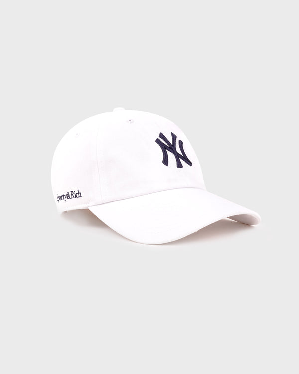 Sporty & Rich Yankees Serif Hat - White/Navy