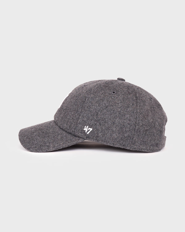 Sporty & Rich Yankees Serif Wool Hat - Dark Grey/White