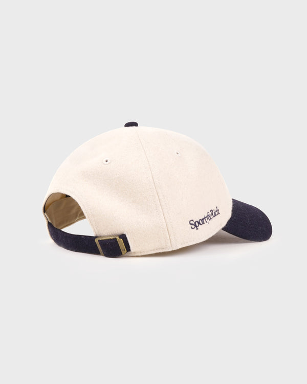 Sporty & Rich Yankees Serif Wool Hat - Ecru/Navy