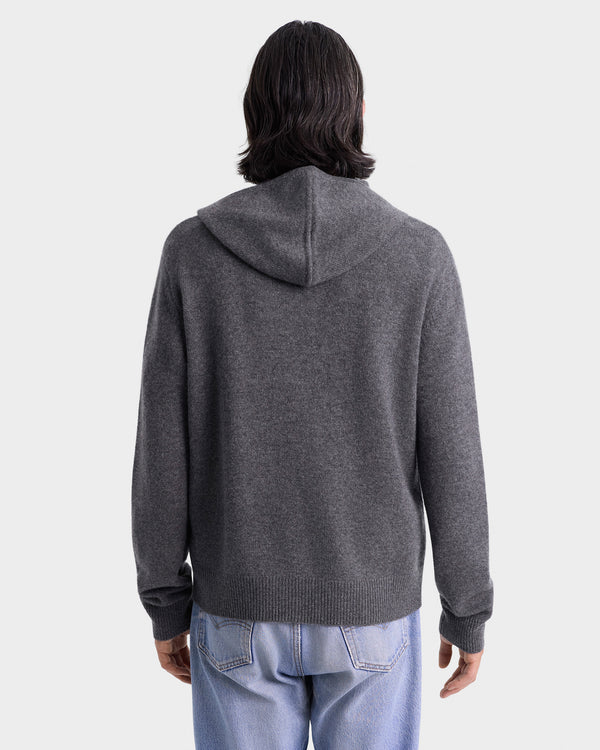 Sporty & Rich SRC Cashmere Hoodie Men - Light Grey/White