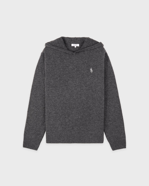 sporty & rich SRC Cashmere Hoodie Men - Light Grey/White