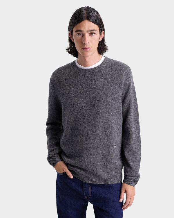 Sporty & Rich SRC Cashmere Sweater Men - Light Grey/White
