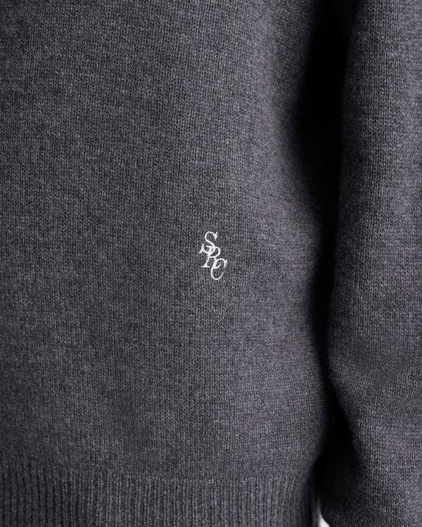 Sporty & Rich SRC Cashmere Sweater Men - Light Grey/White