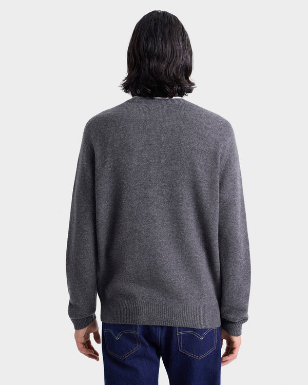 Sporty & Rich SRC Cashmere Sweater Men - Light Grey/White