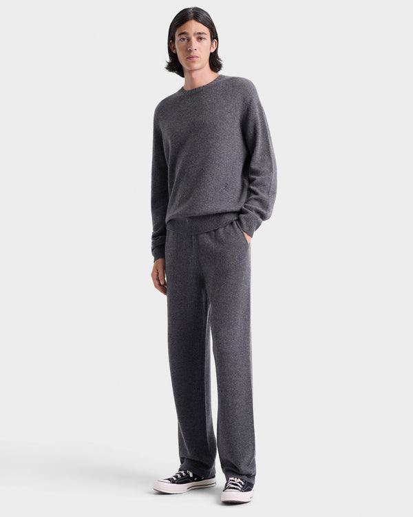 Sporty & Rich SRC Cashmere Trousers Men - Light Grey/White