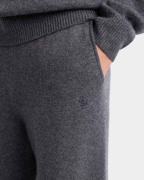 Sporty & Rich SRC Cashmere Trousers Men - Light Grey/White