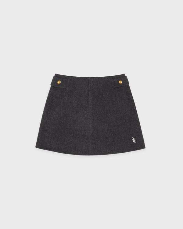 sporty & rich SRC Double Face Cashmere Skirt - Dark Grey
