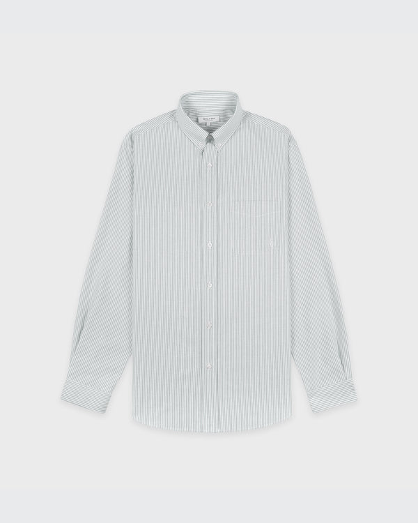 sporty & rich SRC Oversized Oxford Shirt Men - Forest striped
