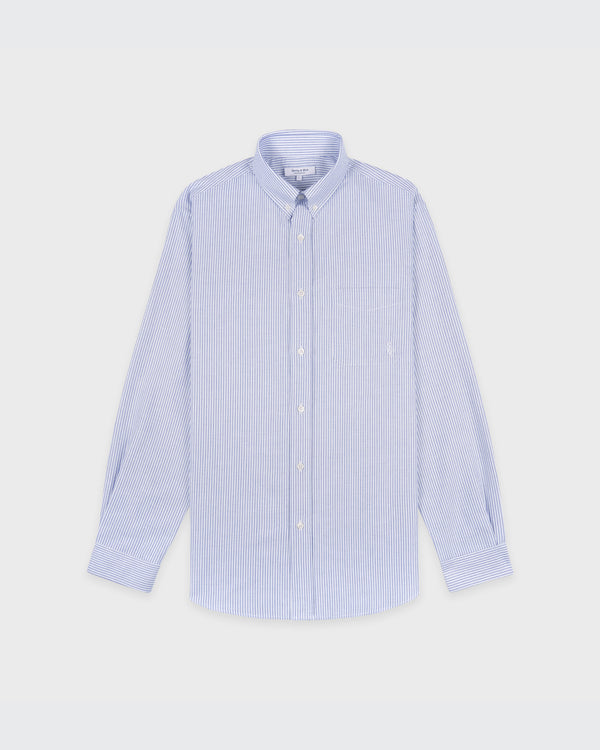 Sporty & Rich SRC Oversized Oxford Shirt Men - Navy Stripe