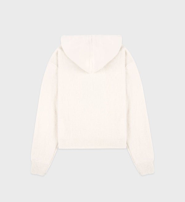 Sporty & Rich The Carlyle Crest Cashmere Hoodie - Cream/Forest