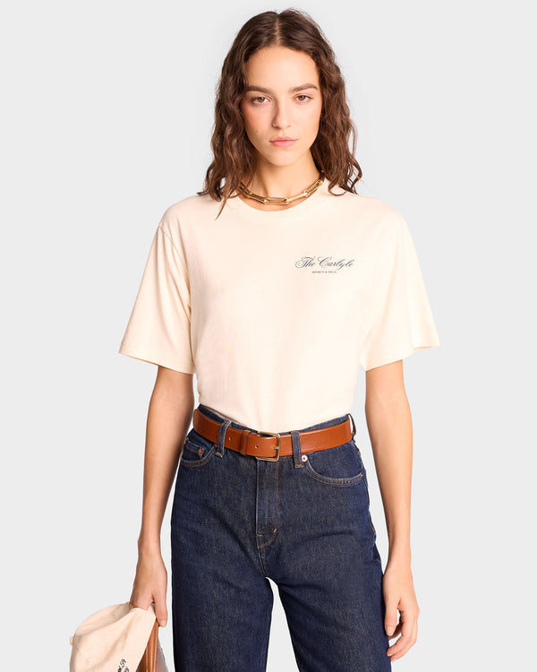 Sporty & Rich The Carlyle Souvenir T-Shirt - Cream/Forest