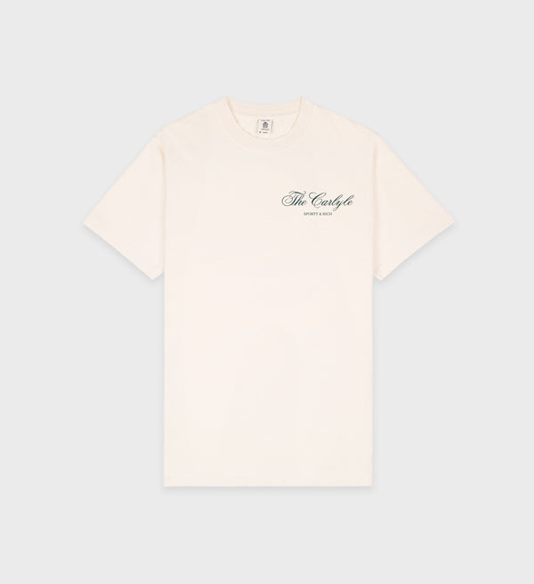 sporty & rich The Carlyle Souvenir T-Shirt - Cream/Forest