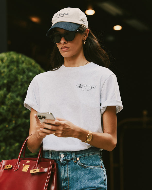 Sporty & Rich The Carlyle Souvenir T-Shirt - Heather Gray/Forest