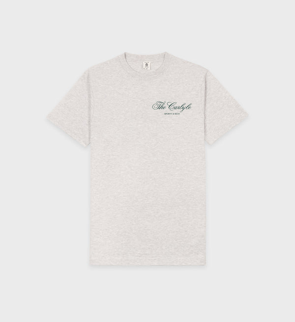 sporty & rich The Carlyle Souvenir T-Shirt - Heather Gray/Forest
