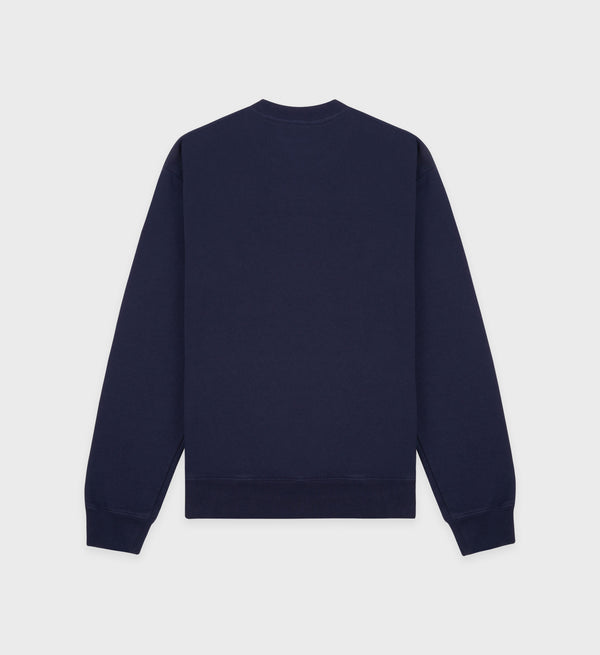Sporty & Rich Vendome Embroidered Crewneck - Navy/White