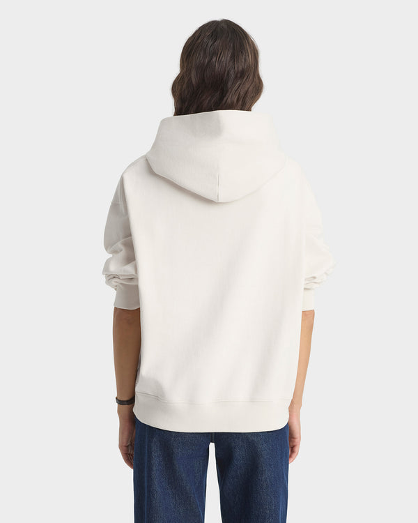 Sporty & Rich Vendome Script Embroidered Hoodie - Ecru/Chocolate