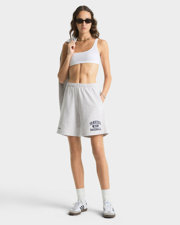 Sporty & Rich Yankees Ivy Gym Short - Heather Gray/Navy