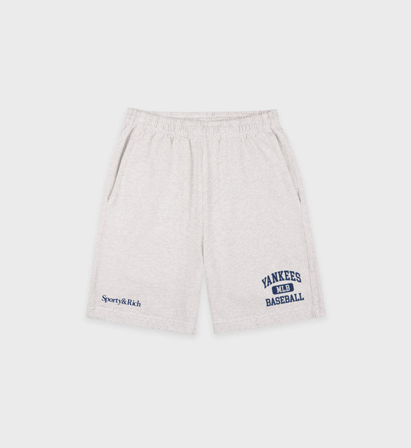 sporty & rich Yankees Ivy Gym Short - Heather Gray/Navy