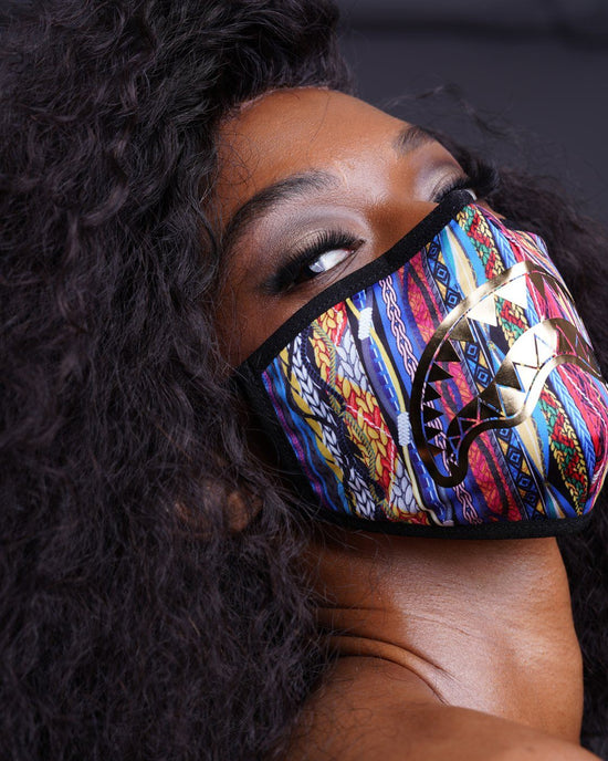 Sprayground 1994 GOLD METALLIC SHARK POLYESTER FACE MASK