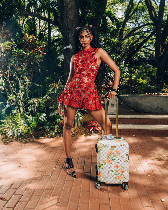 Sprayground A.I. AFRICAN INTELLIGENCE ELEGANT ENERGY SHARKITECTURE CARRY-ON LUGGAGE - SANDFLOWER COLLAB