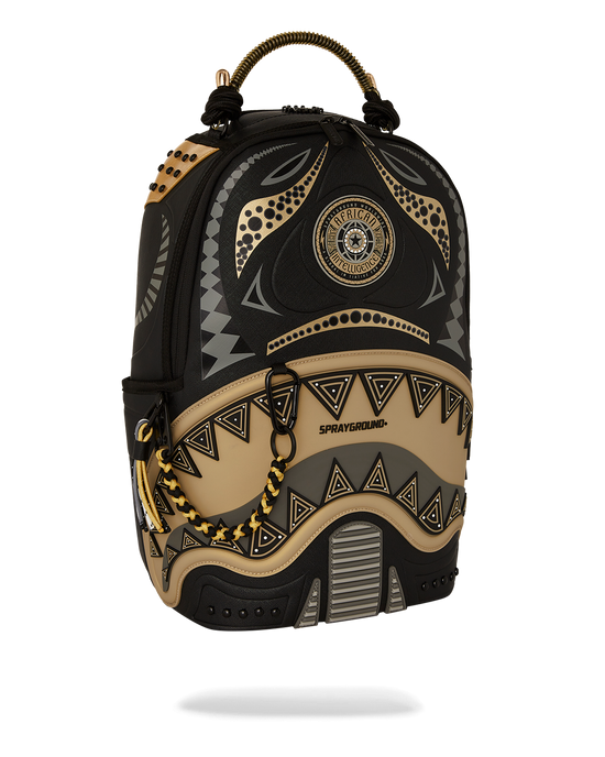 Sprayground A.I. AFRICAN INTELLIGENCE SHARKS OF THE GOLD OCEAN BACKPACK - SANDFLOWER COLLAB