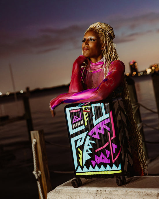 Sprayground A.I. PATH TO THE FUTURE III HARDSHELL CARRY-ON LUGGAGE - SANDFLOWER COLLAB