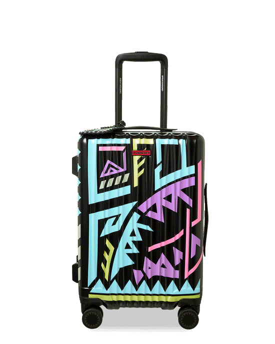 sprayground A.I. PATH TO THE FUTURE III HARDSHELL CARRY-ON LUGGAGE - SANDFLOWER COLLAB