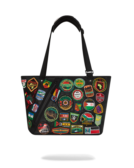 sprayground A.I. THE 54 (PATCHES OF AFRICA) CARGO TOTE