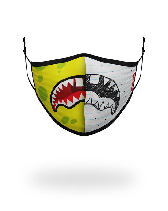 sprayground ADULT DOODLEBOB SPLIT SHARK FORM FITTING FACE-COVERING