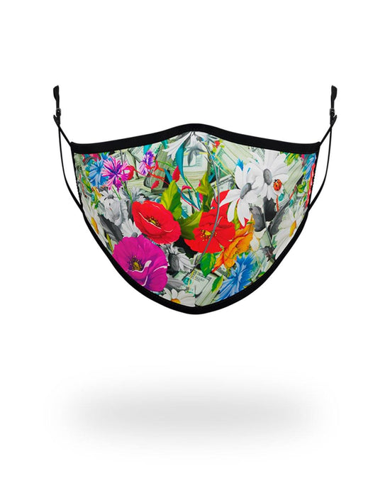 sprayground ADULT FLORAL MONEY FORM FITTING FACE MASK
