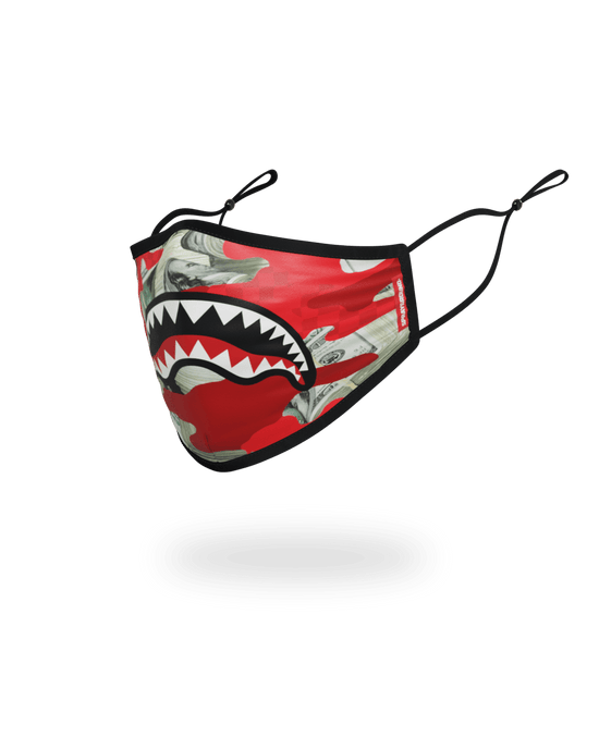 Sprayground ADULT MONEY CAMO (RED) FORM-FITTING FACE MASK