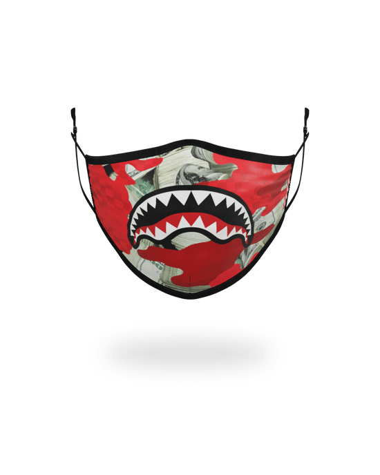sprayground ADULT MONEY CAMO (RED) FORM-FITTING FACE MASK
