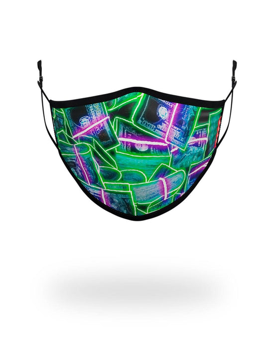 sprayground ADULT NEON MONEY FORM FITTING FACE MASK