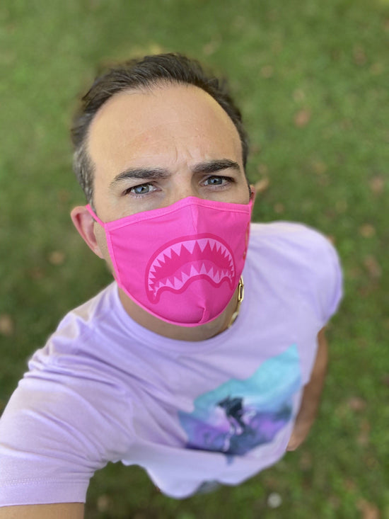Sprayground ADULT PINK SHARK FORM-FITTING FACE MASK