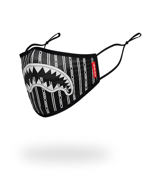 Sprayground ADULT REVERSE SHARKS IN PARIS (BLACK) FORM FITTING FACE MASK