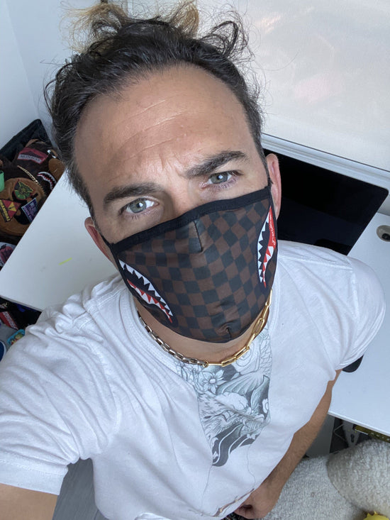 Sprayground ADULT SHARKS IN PARIS (SIDE SHARK) FORM-FITTING FACE MASK