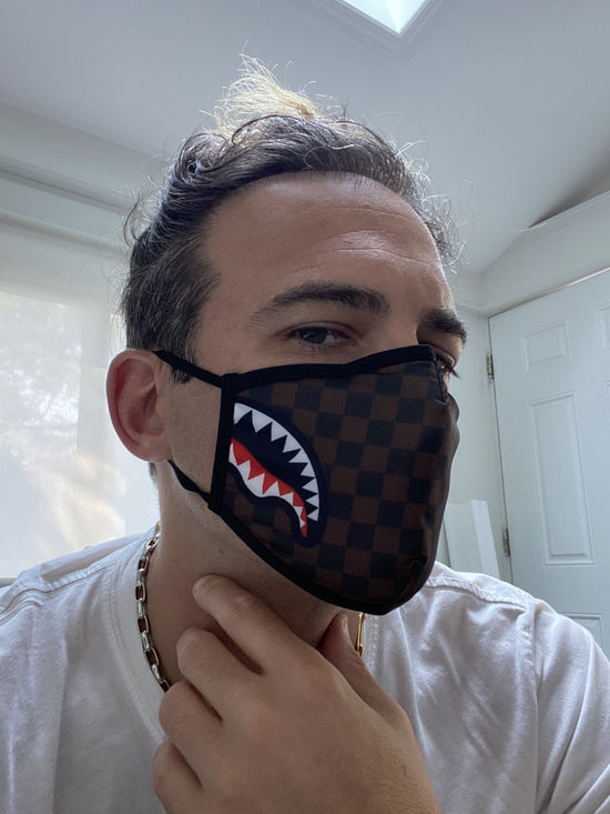 Sprayground ADULT SHARKS IN PARIS (SIDE SHARK) FORM-FITTING FACE MASK