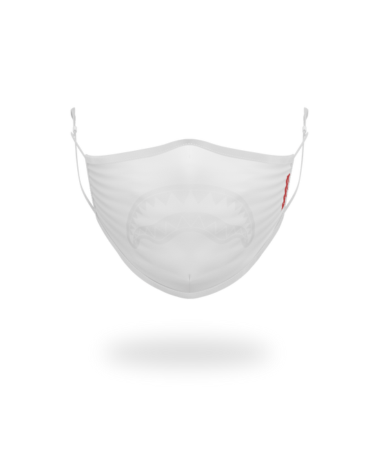 sprayground ADULT WHITE ON WHITE SHARK FORM-FITTING FACE MASK