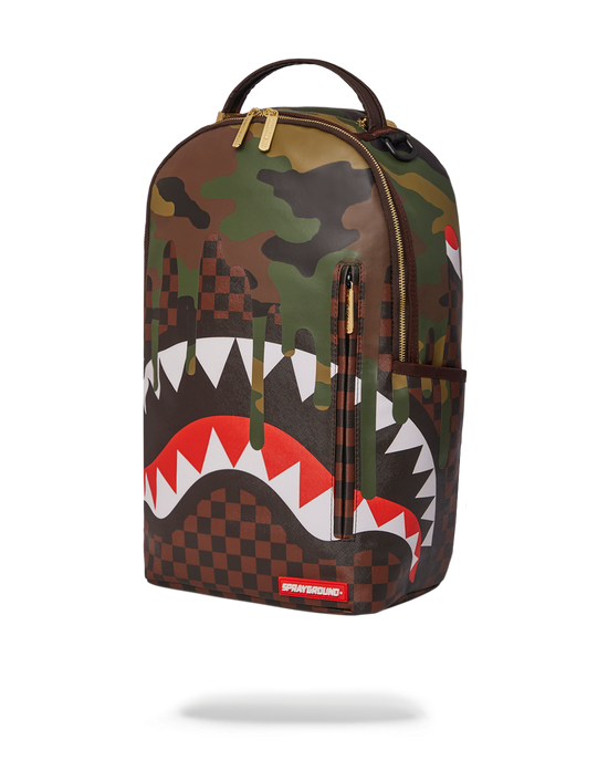Sprayground CAMO DRIP SHARKS IN PARIS BACKPACK (DLXV)