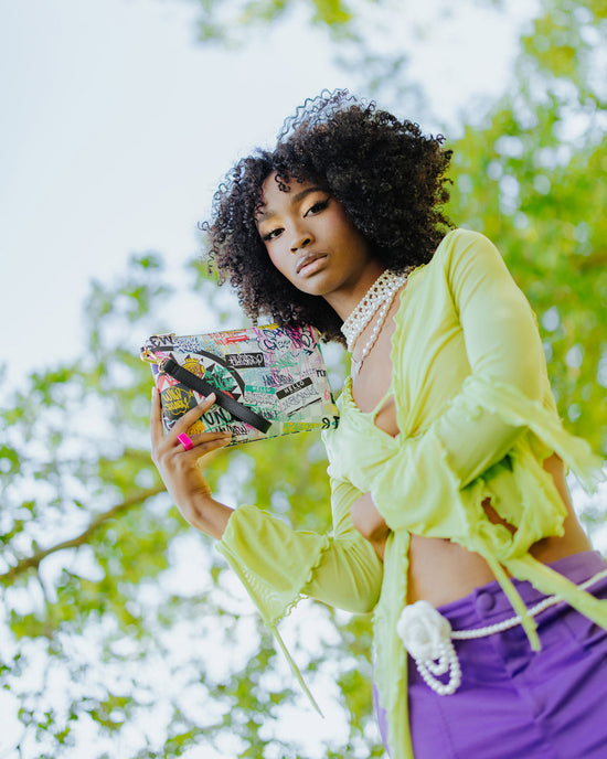 Sprayground CREATE ANOTHER DAY CROSSOVER CLUTCH W/ SHOULDER STRAP