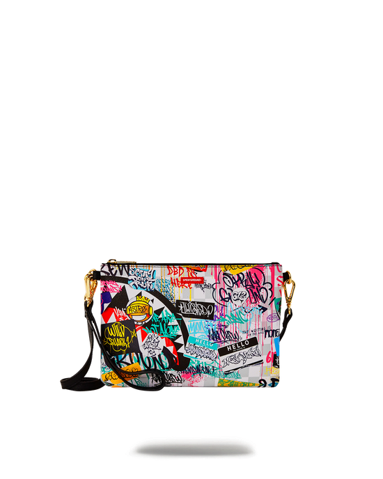 sprayground CREATE ANOTHER DAY CROSSOVER CLUTCH W/ SHOULDER STRAP
