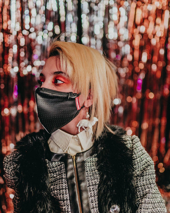 Sprayground DAMAGE CONTROL STASH POCKET VEGAN LEATHER FACE MASK