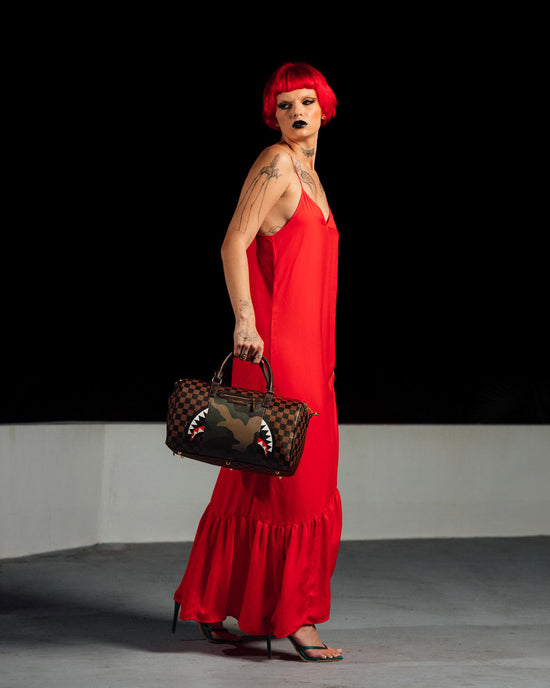 Sprayground EXTERIOR GOLD ZIP POCKET SHARKS IN PARIS MINI DUFFLE