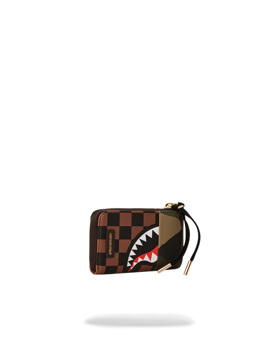 Sprayground EXTERIOR GOLD ZIP POCKET SHARKS IN PARIS WALLET