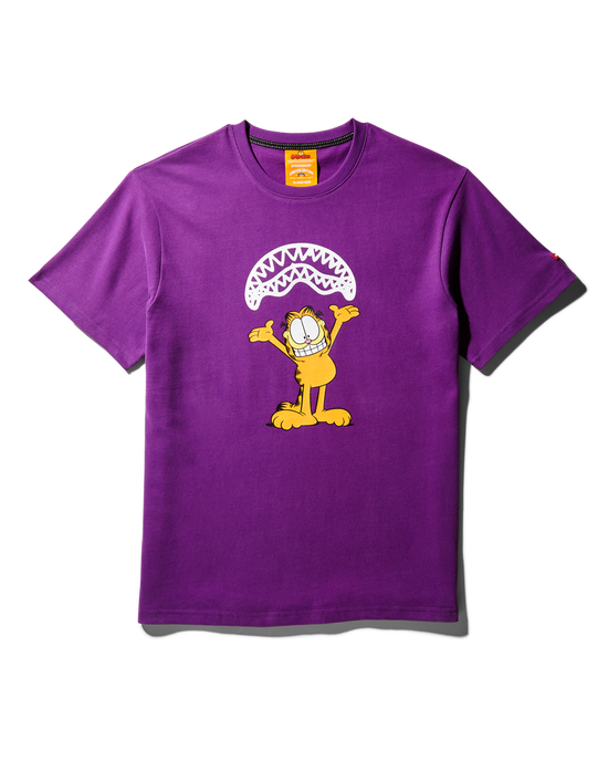 sprayground GARFIELD SHARKMOUTH GRAPHIC T-SHIRT (PURPLE)