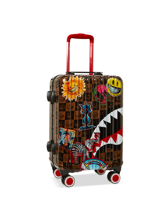 sprayground GLOBAL MOGUL POPAGANDA RON ENGLISH EDITION HARDSHELL CARRY-ON LUGGAGE