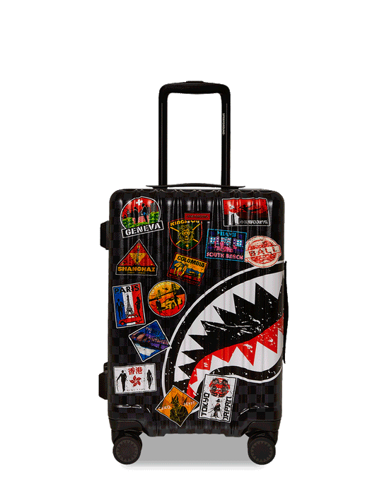 Sprayground GLOBAL MOGUL UNLIMITED MILES SHARKNAUTICS HARDSHELL CARRY-ON LUGGAGE