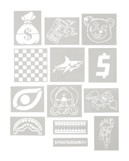 Sprayground GRAFFITI ARTIST - DESIGN YOUR OWN BACKPACK - 9 STENCILS INCLUDED