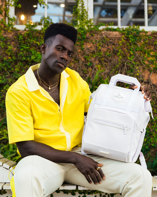 Sprayground HEAVY METAL SHARK WHITE OUT BIZ TOP OPENER BACKPACK